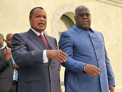 Le chef de l'Etat SEM FELIX ANTOINE TSHISEKEDI TSHILOMBO a reçu avec honneur son homologue du Congo Brazza SEM Denis SASSOU NGUESSO